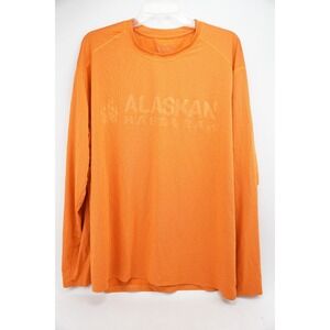 Alaskan HardGear Standard Fit Mens Green Long Sleeve T Shirt Size XL Logo Orange
